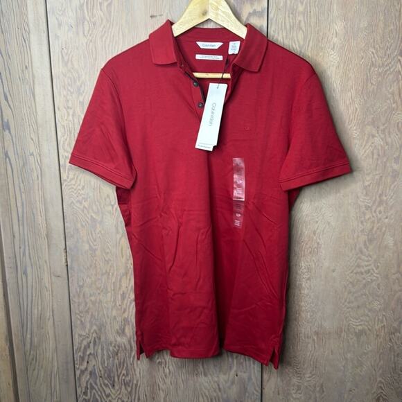Calvin Klein Other - NWT Calvin Klein Red With Red Logo Polo Shirt Size Small